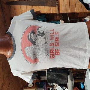 Disney Princess Girls Will Be Girls Graphic TShirt Size XS